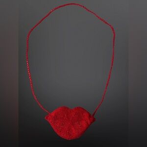 Disco Lips Crystal-Adorned Novelty Crossbody